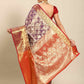 Purple Art Silk Woven Zari Design Floral Saree with Unstitched Blouse - Hiral Fashion | Swadesiicart