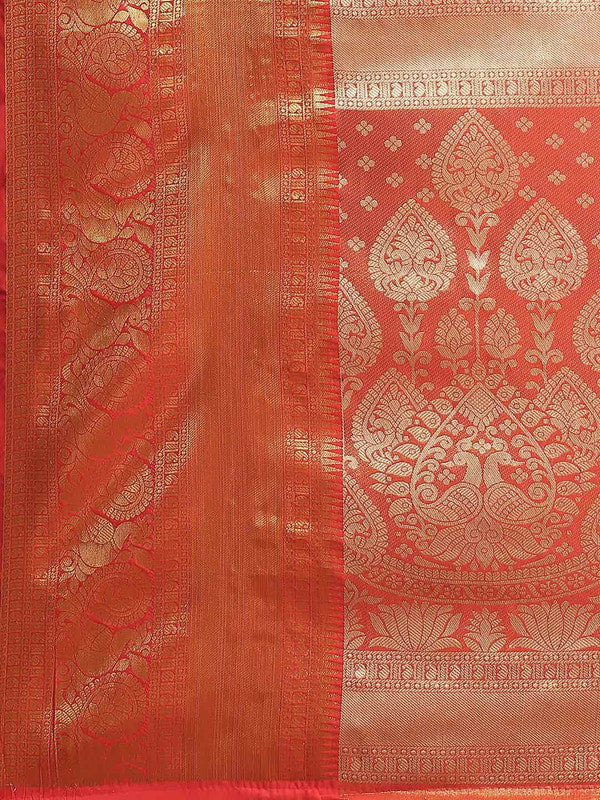 Purple Art Silk Woven Zari Design Floral Saree with Unstitched Blouse - Hiral Fashion | Swadesiicart
