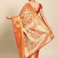 Red Art Silk Woven Zari Design Floral Saree with Unstitched Blouse - Hiral Fashion | Swadesiicart
