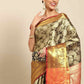 Black Art Silk Woven Zari Design Floral Saree with Unstitched Blouse - Hiral Fashion | Swadesiicart