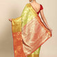 Green Art Silk Woven Zari Design Floral Saree with Unstitched Blouse - Hiral Fashion | Swadesiicart