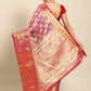 Pink Art Silk Woven Zari Design Floral Saree with Unstitched Blouse - Hiral Fashion | Swadesiicart