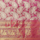 Pink Art Silk Woven Zari Design Floral Saree with Unstitched Blouse - Hiral Fashion | Swadesiicart