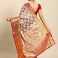 Purple Art Silk Woven Zari Design Floral Saree with Unstitched Blouse - Hiral Fashion | Swadesiicart
