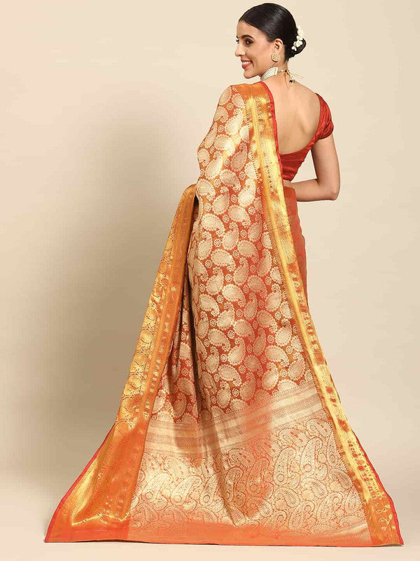 Yellow Art Silk Woven Zari Design Floral Saree with Unstitched Blouse - Hiral Fashion | Swadesiicart
