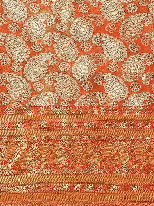 Yellow Art Silk Woven Zari Design Floral Saree with Unstitched Blouse - Hiral Fashion | Swadesiicart