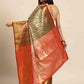 Black Brocade Woven Zari Design Ethnic Motifs Saree with Unstitched Blouse - Hiral Fashion | Swadesiicart