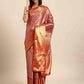 Pink Brocade Woven Zari Design Ethnic Motifs Saree with Unstitched Blouse - Hiral Fashion | Swadesiicart