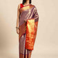 Purple Brocade Woven Zari Design Ethnic Motifs Saree with Unstitched Blouse - Hiral Fashion | Swadesiicart