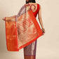 Purple Brocade Woven Zari Design Ethnic Motifs Saree with Unstitched Blouse - Hiral Fashion | Swadesiicart