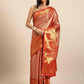 Red Brocade Woven Zari Design Ethnic Motifs Saree with Unstitched Blouse - Hiral Fashion | Swadesiicart