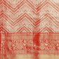 Red Brocade Woven Zari Design Striped Saree with Unstitched Blouse - Hiral Fashion | Swadesiicart