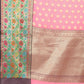 Hiral Fashion Pink Banarasi Art Silk Woven Design Saree | Swadesiicart