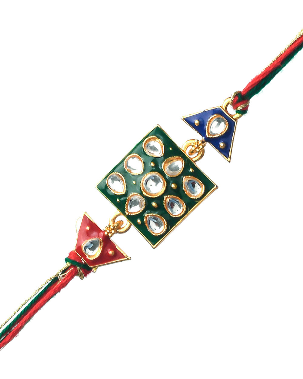 trueBrowns X Voylla Set of 2 Enameled Kundan And CZ Sparkling Rakhis | Swadesiicart