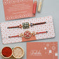 trueBrowns X Voylla Set of 2 Enameled Kundan And CZ Sparkling Rakhis | Swadesiicart