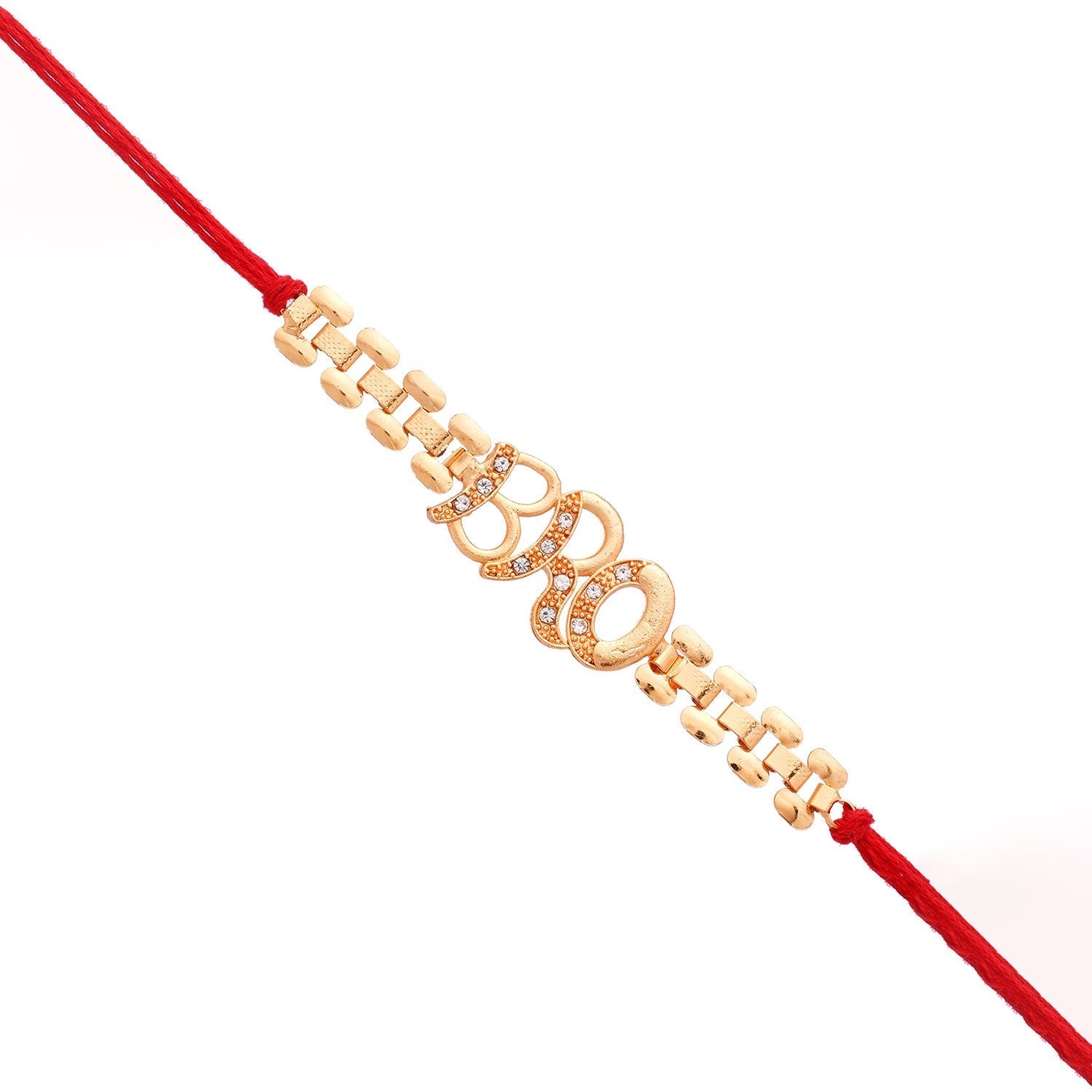 trueBrowns X Voylla Bro A Gem Embellished Gold Tone Rakhi | Swadesiicart