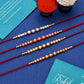 trueBrowns X Voylla Set of 4 Pearl Beads Embellished Flamboyant Rakhi | Swadesiicart