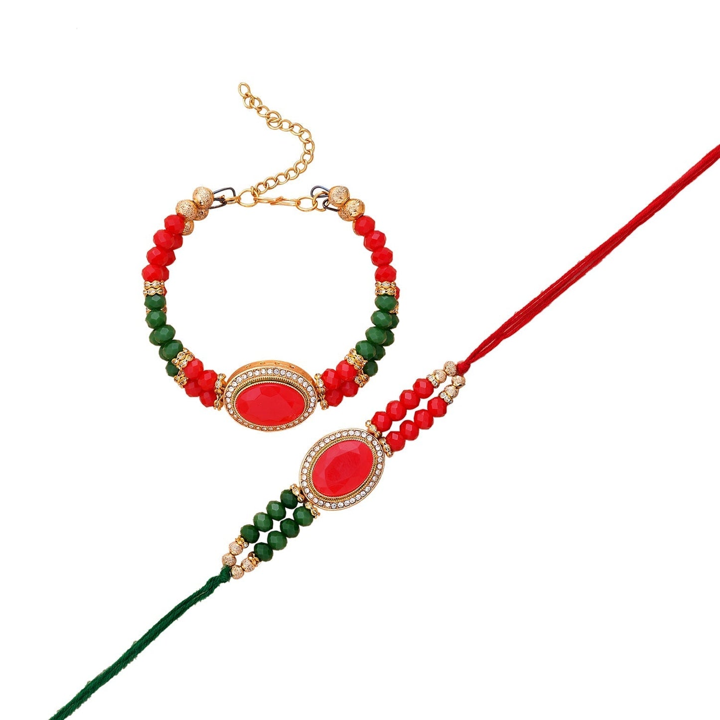 trueBrowns X Voylla Colorful Beads Embedded Bhaiya Bhabhi Rakhi | Swadesiicart