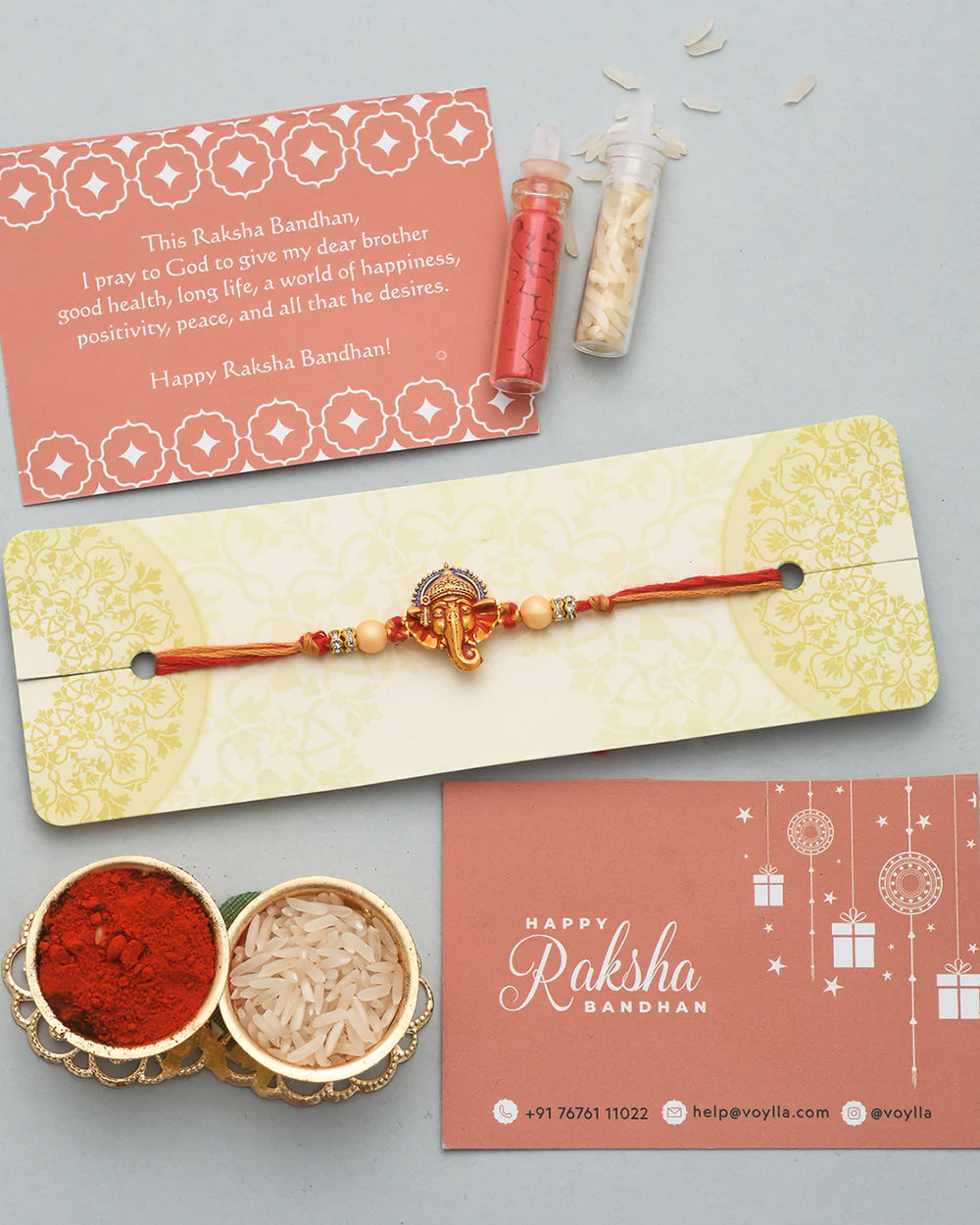 trueBrowns X Voylla Deity Inspired CZ Embellished Ganpati Rakhi | Swadesiicart