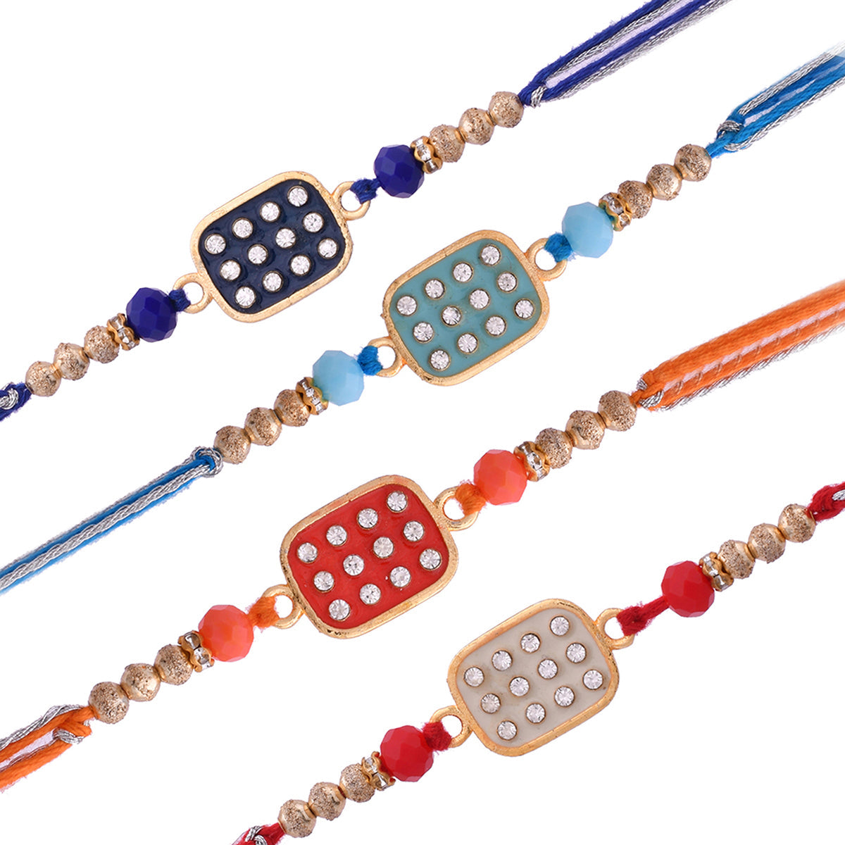 trueBrowns X Voylla Set of 4 Colorful Meenakari Enamel Work Rakhi | Swadesiicart
