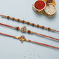 trueBrowns X Voylla Set Of 3 Auspicious Rudraksha Studded Rakhis | Swadesiicart