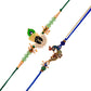 trueBrowns X Voylla Pack of 2 Green Lord Krishna And Blue Peacock Rakhi | Swadesiicart