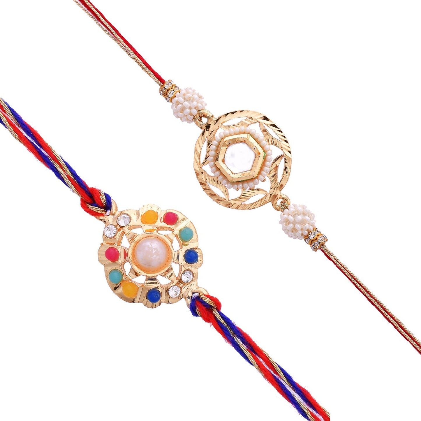trueBrowns X Voylla Set of 2 Meenakari Rakhi for Brothers | Swadesiicart