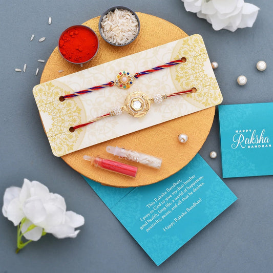 trueBrowns X Voylla Set of 2 Meenakari Rakhi for Brothers | Swadesiicart