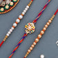 trueBrowns X Voylla Set of 3 Pearl Beads Studded Thread Rakhi | Swadesiicart