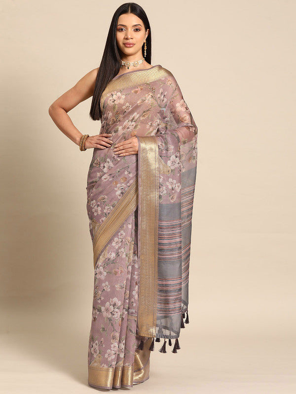 Multicolor Cotton Blend Printed Kalamkari Saree with Unstitched Blouse - Hiral Fashion | Swadesiicart