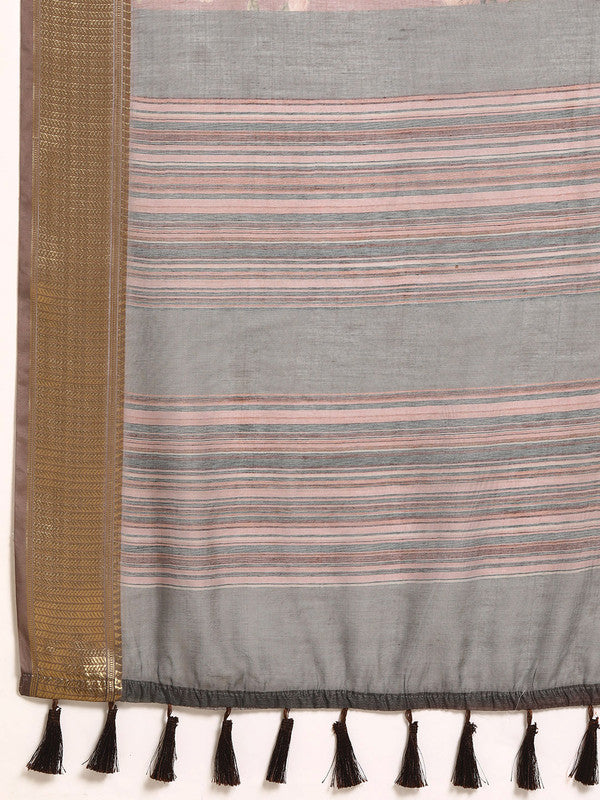 Multicolor Cotton Blend Printed Kalamkari Saree with Unstitched Blouse - Hiral Fashion | Swadesiicart