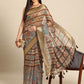Multicolor Cotton Blend Printed Kalamkari Saree with Unstitched Blouse - Hiral Fashion | Swadesiicart