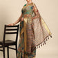 Multicolor Cotton Blend Printed Kalamkari Saree with Unstitched Blouse - Hiral Fashion | Swadesiicart