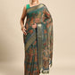 Multicolor Cotton Blend Printed Kalamkari Saree with Unstitched Blouse - Hiral Fashion | Swadesiicart