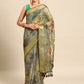 Multicolor Cotton Blend Printed Kalamkari Saree with Unstitched Blouse - Hiral Fashion | Swadesiicart
