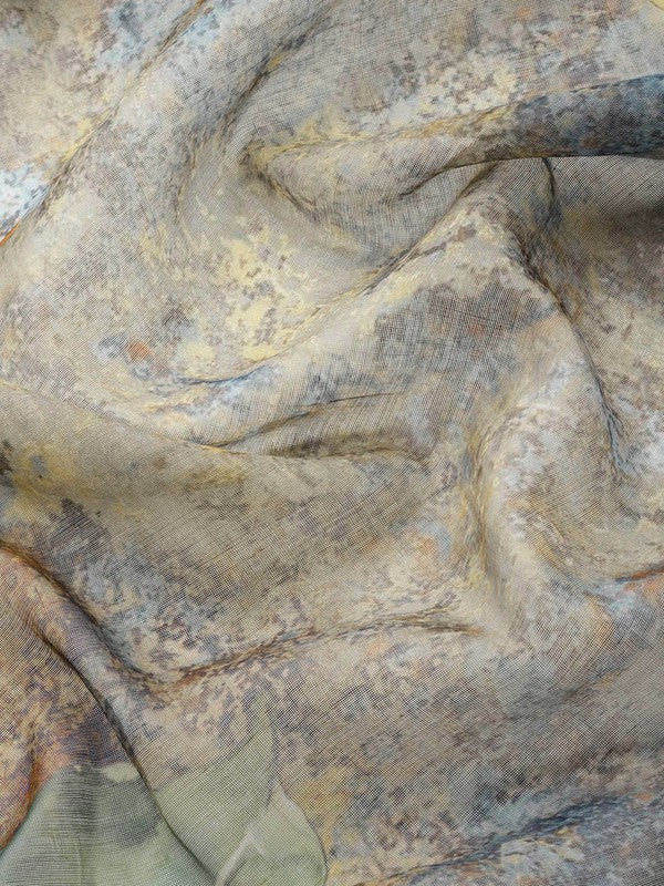 Multicolor Cotton Blend Printed Kalamkari Saree with Unstitched Blouse - Hiral Fashion | Swadesiicart