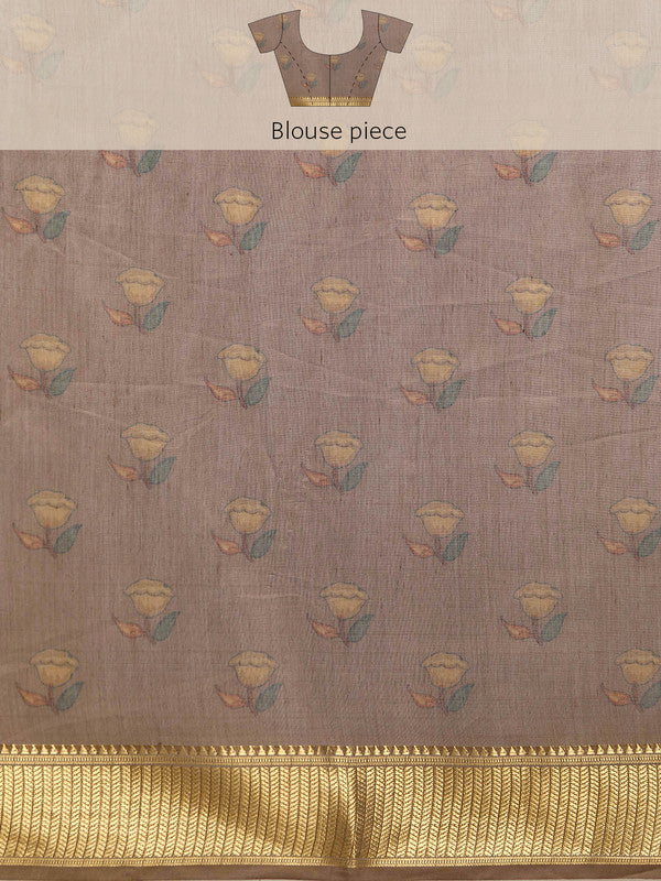 Multicolor Cotton Blend Printed Kalamkari Saree with Unstitched Blouse - Hiral Fashion | Swadesiicart