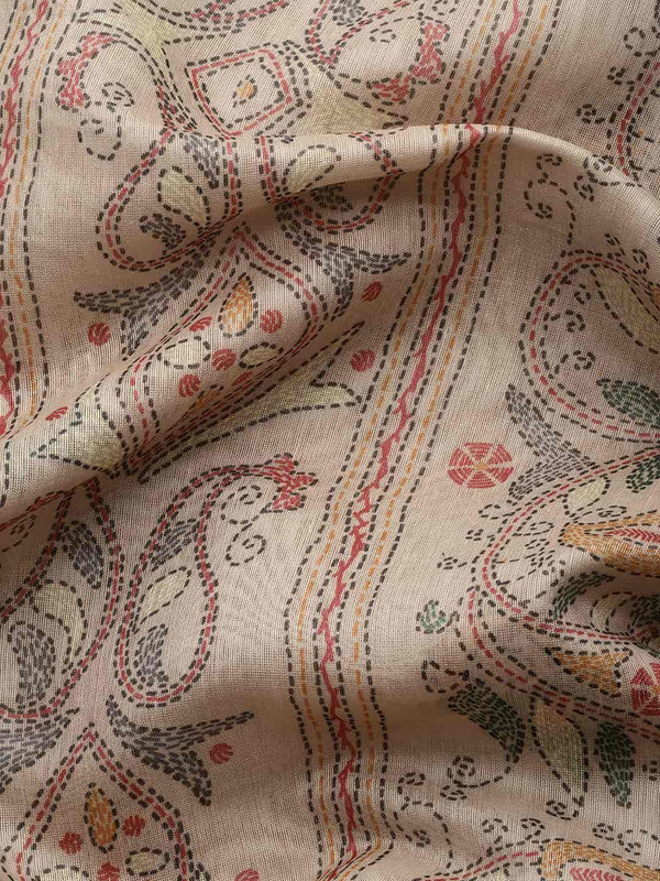 Multicolor Cotton Blend Printed Kalamkari Saree with Unstitched Blouse - Hiral Fashion | Swadesiicart