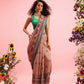 Peach Cotton Blend Printed Madhubani Saree with Unstitched Blouse - Hiral Fashion | Swadesiicart