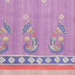 Purple Cotton Blend Printed Madhubani Saree with Unstitched Blouse - Hiral Fashion | Swadesiicart