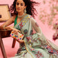 Green Cotton Blend Printed Madhubani Saree with Unstitched Blouse - Hiral Fashion | Swadesiicart