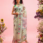 Green Cotton Blend Printed Madhubani Saree with Unstitched Blouse - Hiral Fashion | Swadesiicart