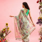 Green Cotton Blend Printed Madhubani Saree with Unstitched Blouse - Hiral Fashion | Swadesiicart