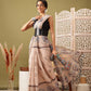 Beige Cotton Blend Printed Madhubani Saree with Unstitched Blouse - Hiral Fashion | Swadesiicart
