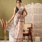 Beige Cotton Blend Printed Madhubani Saree with Unstitched Blouse - Hiral Fashion | Swadesiicart