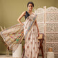 Beige Cotton Blend Printed Madhubani Saree with Unstitched Blouse - Hiral Fashion | Swadesiicart