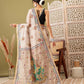 Beige Cotton Blend Printed Madhubani Saree with Unstitched Blouse - Hiral Fashion | Swadesiicart