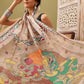 Beige Cotton Blend Printed Madhubani Saree with Unstitched Blouse - Hiral Fashion | Swadesiicart