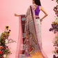 Gray Cotton Blend Printed Madhubani Saree with Unstitched Blouse - Hiral Fashion | Swadesiicart