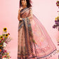 Beige Cotton Blend Printed Madhubani Saree with Unstitched Blouse - Hiral Fashion | Swadesiicart